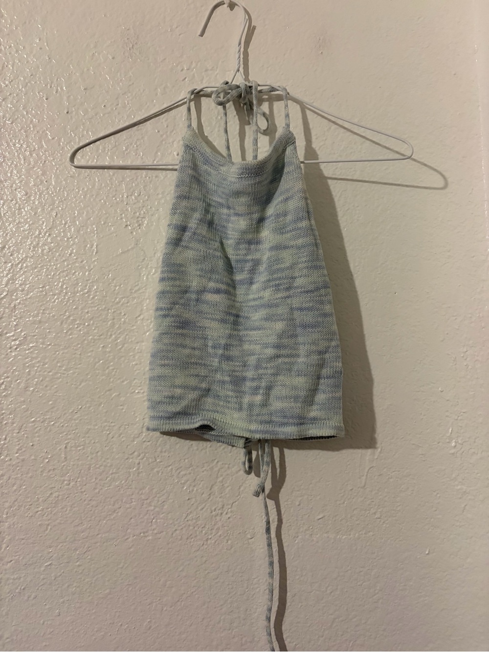 Light Blue Halter Knit Crop Top